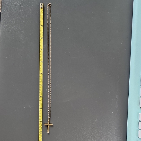 Jewelry - Gold Cross Pendant Necklace 11"